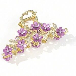 Purple Floral Hair Clip